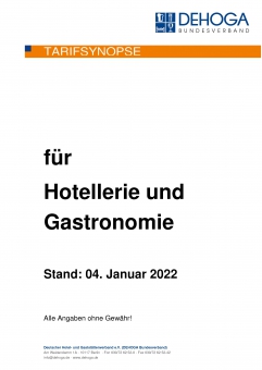 Tarifsynopse 2022 für Hotellerie und Gastronomie PDF